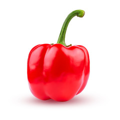 Red bell pepper. Isolated on a white background. Vegetables.