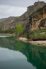 The Hermitage of the Virgen de los Desamparados and the Guadiela River in Cuenca. Castilla la Mancha. Spain