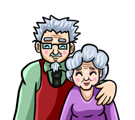 Cute Stylized Old Couple