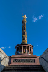 Fototapeta na wymiar historic siegessäule, victory column entrance berlin on a sunny day, germany 