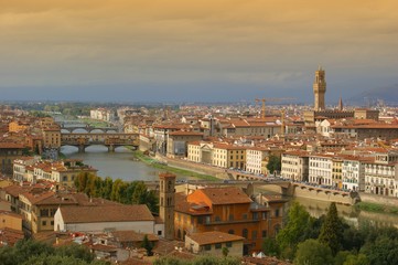 Fototapeta na wymiar Cityscape of Florence, Ponte Vecchio, Italy