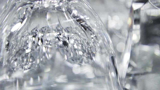 Crystal transparent objects closeup, video looped