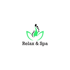 beauty shop and relax spa face and feet concept  logo template, designs, vector image