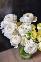 bouquet of fresh ranunculus, the most beautiful flower in the collection