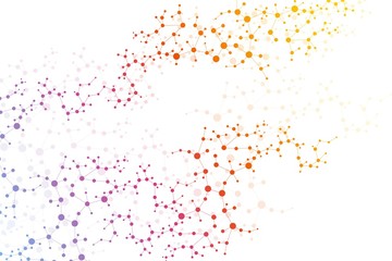 Structure molecule and communication. Dna, atom, neurons. Scientific concept for your design. Connected lines with dots. Medical, technology, chemistry, science background. Vector illustration.