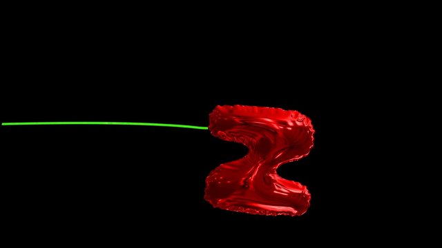 3d animated floating balloon typography text with  dynamic string and alpha N