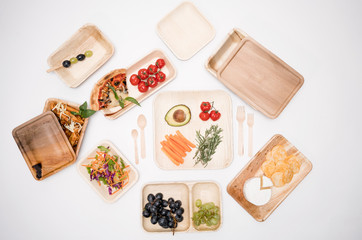 Food Picnic Spread Eco friendly Food Packaging and Bamboo Plates