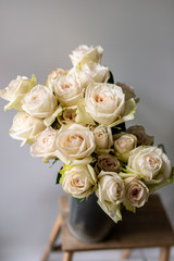 white rose flowers, bouquet, the most beautiful flower in a bouquet of a flower shop