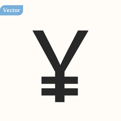 Yen sign icon. JPY currency symbol. Money label. Gray circle button with icon. Vector