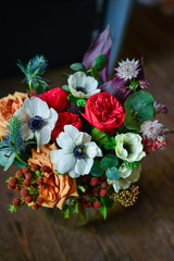 Obraz na płótnie Canvas roses, peonies, Ranunculus, buttercups, flowers, wedding, bouquet