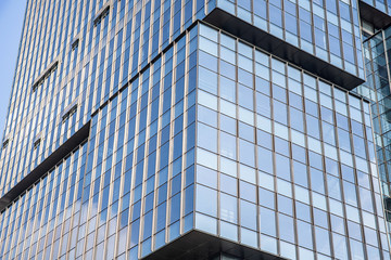 City cbd office building dense window glass curtain wall