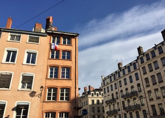 Fototapeta na wymiar Buildings in Lyon's old town, France