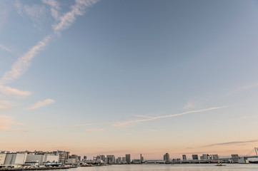 東京都港区竹芝から見た東京の夕景