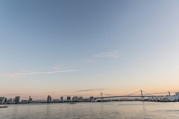 東京都港区竹芝から見た東京の夕景