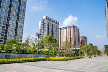Garden landscape of urban real estate in Nansha District, Guangzhou, China