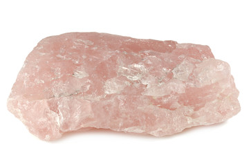 rose quartz from Namibia isolated on white background