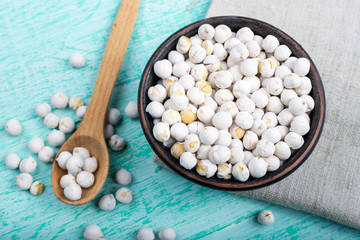 dry chickpeas in a plate