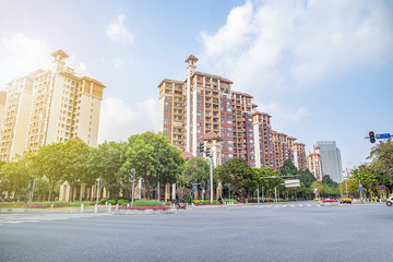 Fototapeta na wymiar Environment Scenery of Jiaomen Street, Nansha District, Guangzhou, China