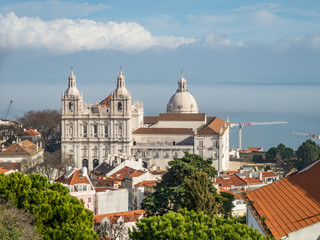 Fototapeta na wymiar Mosteiro De Sao Vicente De Fora church in Lisbon, Portugal..