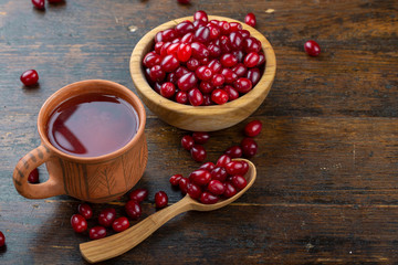 fresh dogwood in a wooden plate