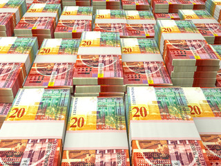 Fototapeta na wymiar CHF. Swiss Franc macro photo. Money of Switzerland. Business background. Zurich.