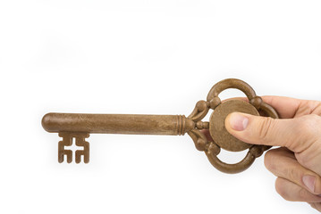 The key on a white or color background. Success concept