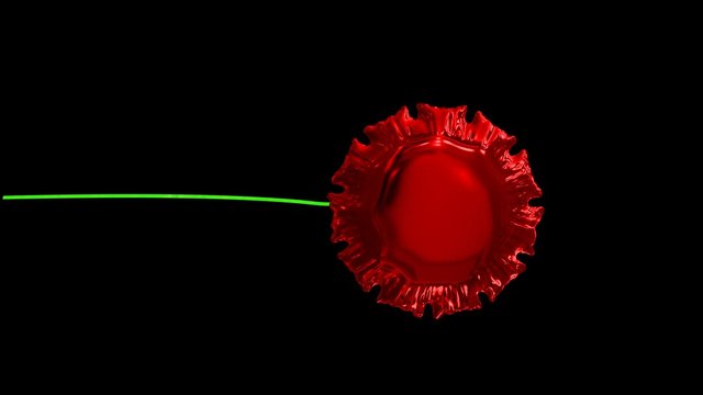 3d animated floating balloon flower with  dynamic string and alpha 