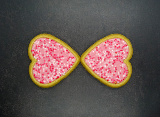 Heart shape cookies homemade, love concept