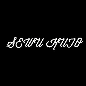 logo with the words sewu kuto has white color, and besides that it also has a black background
