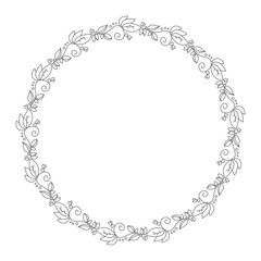 Cute and simple floral wreath vector isolated