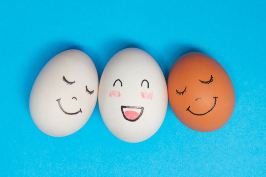 Eggs have a variety of facial expressions.