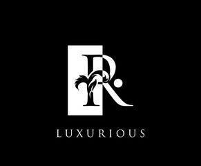 Vintage R Letter Swirl Logo. Black and White R With Classy Leaves Shape design perfect for fashion, Jewelry, Beauty Salon, Cosmetics, Spa, Hotel and Restaurant Logo. 