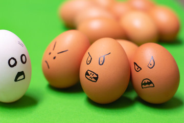 Eggs have a variety of facial expressions.