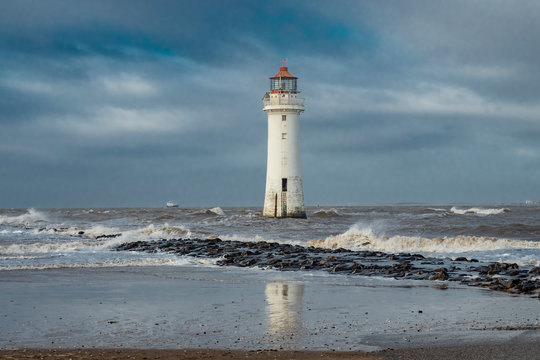 Perch Rock Lighthouse at New Brighton on the Wiial