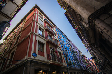 Fototapeta na wymiar colorful buildings in hong kong
