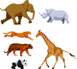 Obraz premium Vector image of a set of animal shrouds.