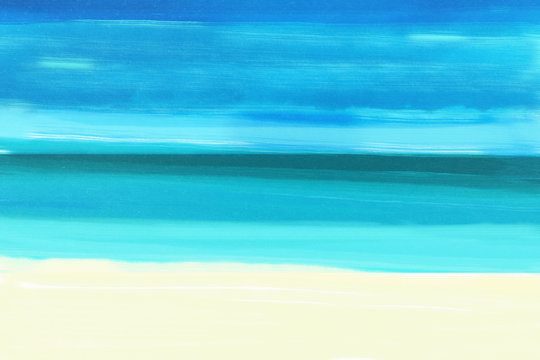 abstract art painting of summer beach