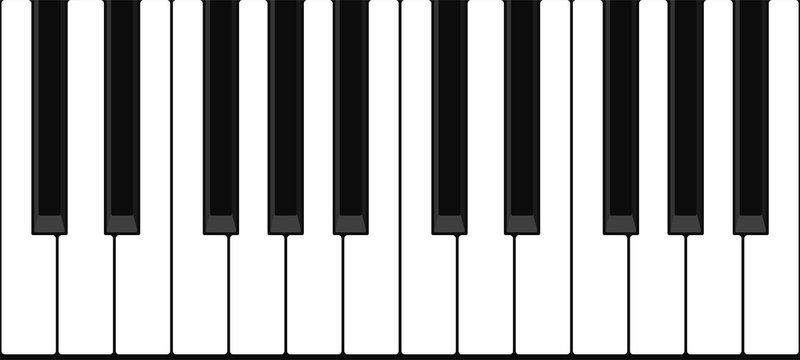 Piano or Grand piano keyboard. Seamless pattern. Vector stock illustration.