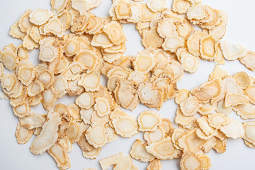 Chinese ginseng on white background