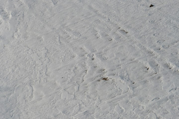 Snow texture footprints in the snow