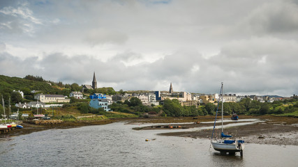 Tranquil scene at the harbour at Clifden, Connemara, County Galway in the west of Ireland.