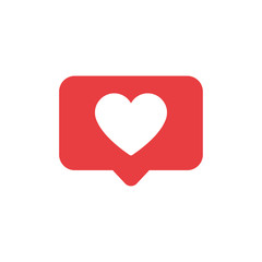 Notification heart icon. Social network app icon. Vector illustration isolated