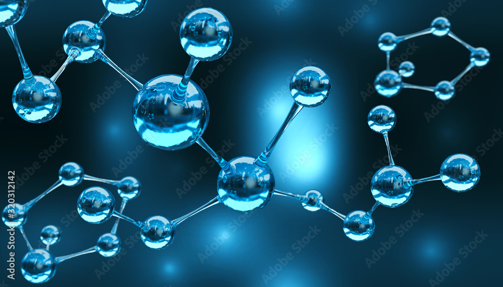 Canvas Prints science background with molecule or atom, abstract structure for science or medical background, 3d i