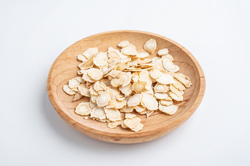 Chinese ginseng on white background