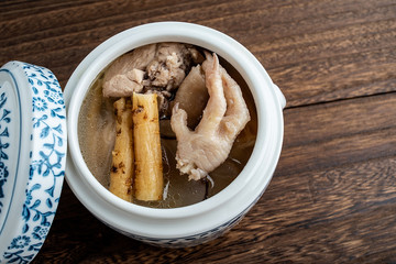 Chinese Health Tonic Soup Dangshen Stewed Chicken Soup