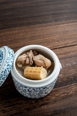 Chinese Health and Tonic Soup Shark Bone Stewed Chicken Soup
