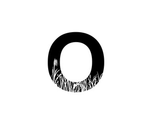O Letter Logo With Grass or Reeds Inside.