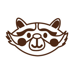 cute raccoon wild animal character icon