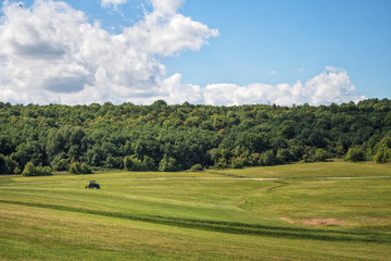 Nature, countryside, sky, blue, clouds, greenery, field, expanse, antiquity, summer, grass, nature, landscape