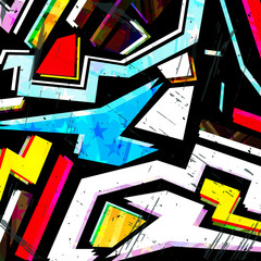 geometric abstract pattern in ethnic style graffiti style in a beautiful bright color for your design